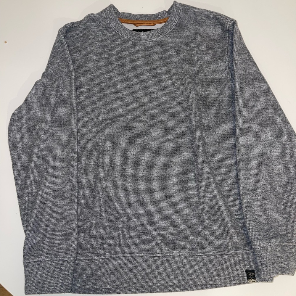 Jachs Gray Crewneck Sweater Soft Cotton Blend